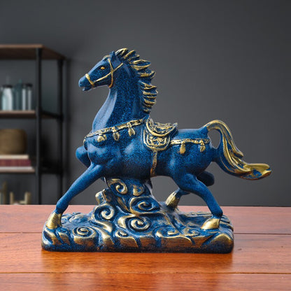 Statue Cheval Bleu