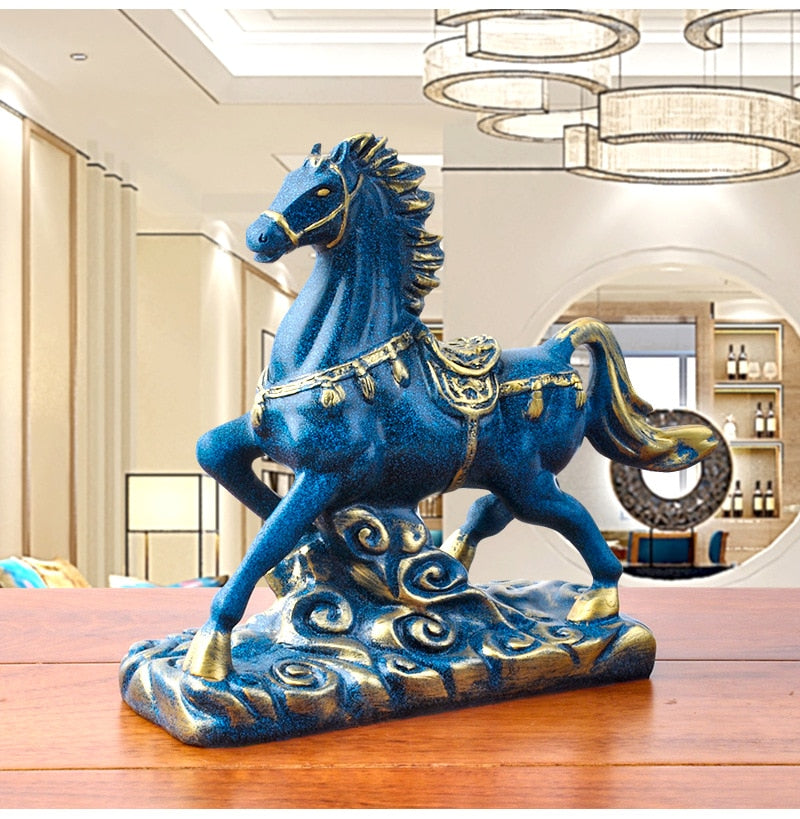 Statue Cheval Bleu