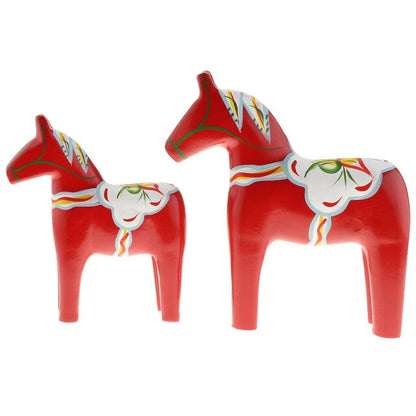 Statue Cheval Suédois en bois - Lot de 2