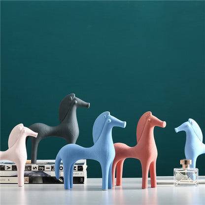 Statue Cheval abstrait coloré