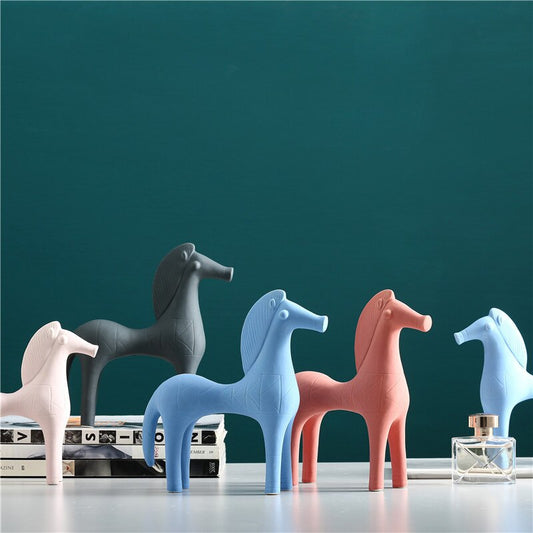 Statue Cheval abstrait coloré