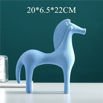 Statue Cheval abstrait coloré