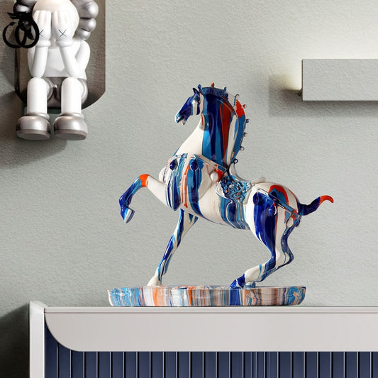 Statue cheval coloré