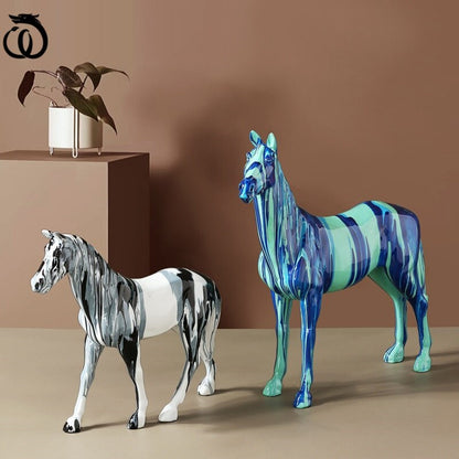 statue cheval coloré