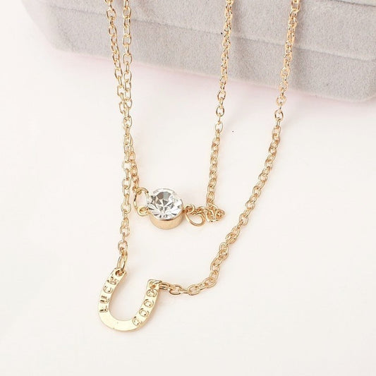 Double collier gemme chanceuse
