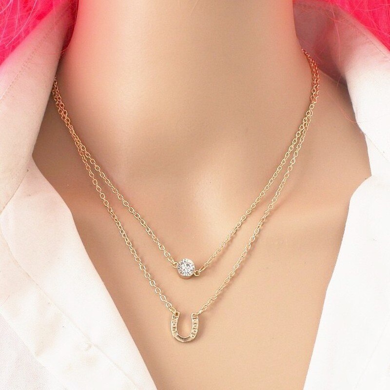 Double collier gemme chanceuse