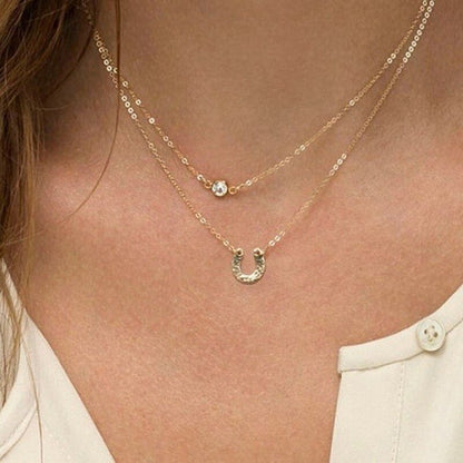 Double collier gemme chanceuse
