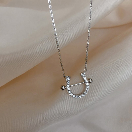 Collier clou fer à cheval en argent