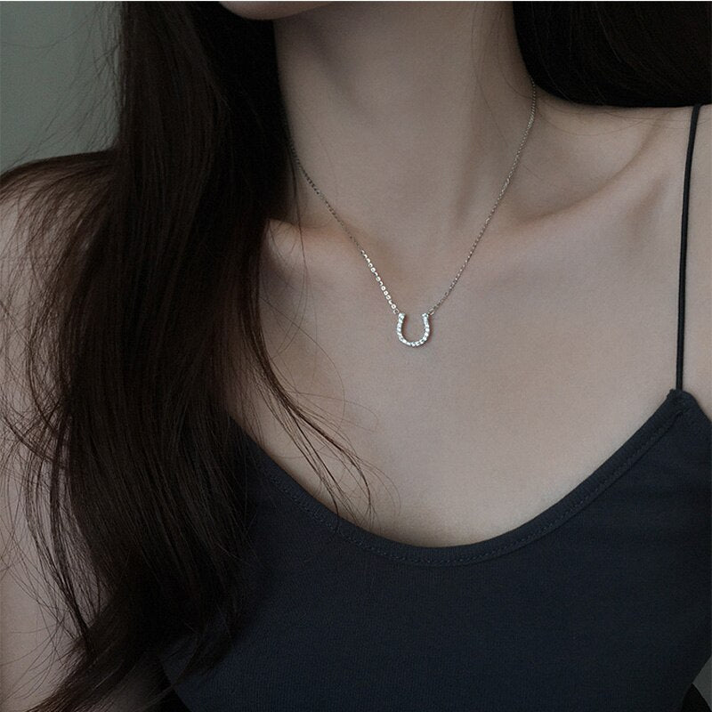 Collier clou fer à cheval en argent