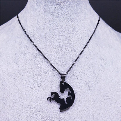 Collier Cheval puzzle noir