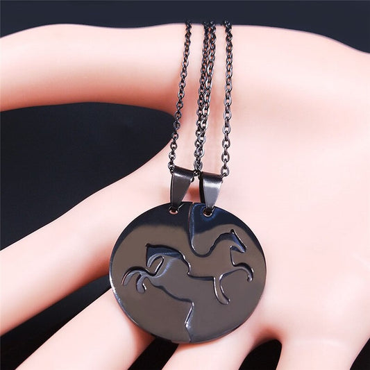 Collier Cheval puzzle noir