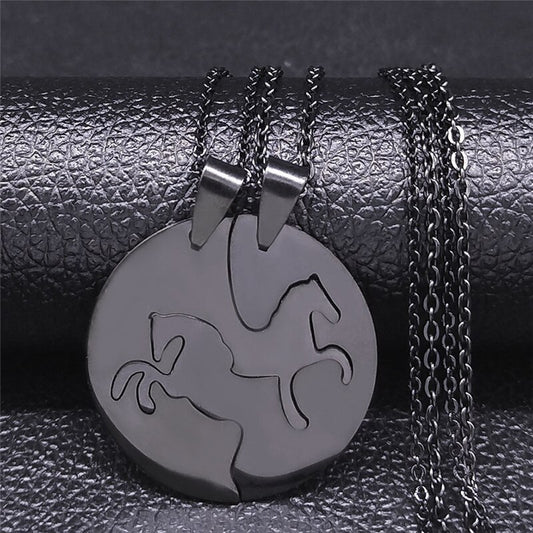 Collier Cheval puzzle noir