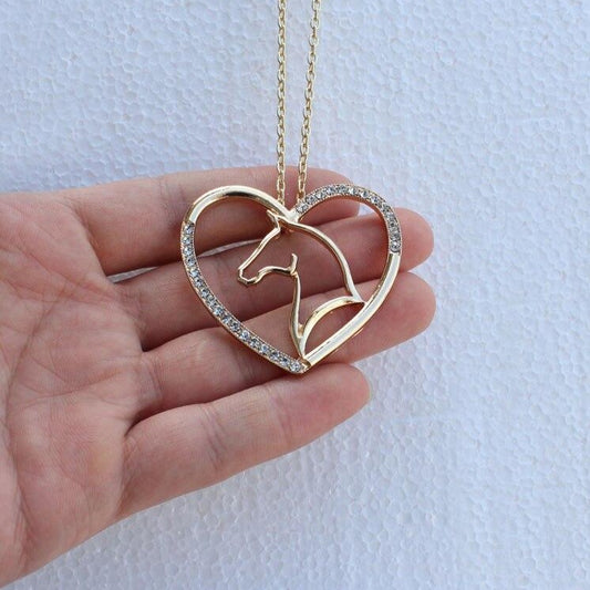 Collier Cheval Cœur silhouette Cheval