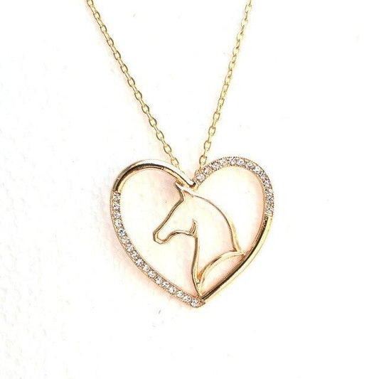 Collier Cheval Cœur silhouette Cheval