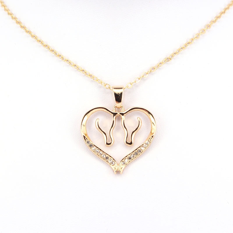 Collier Cheval Cœur amour des chevaux