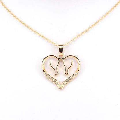 Collier Cheval Cœur amour des chevaux