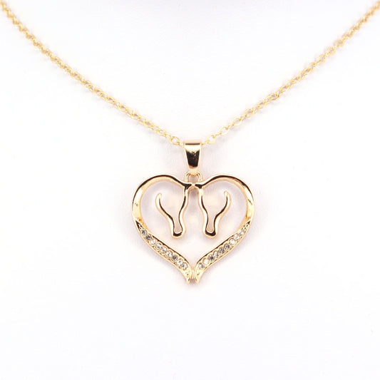 Collier Cheval Cœur amour des chevaux