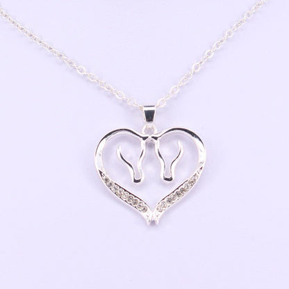 Collier Cheval Cœur amour des chevaux