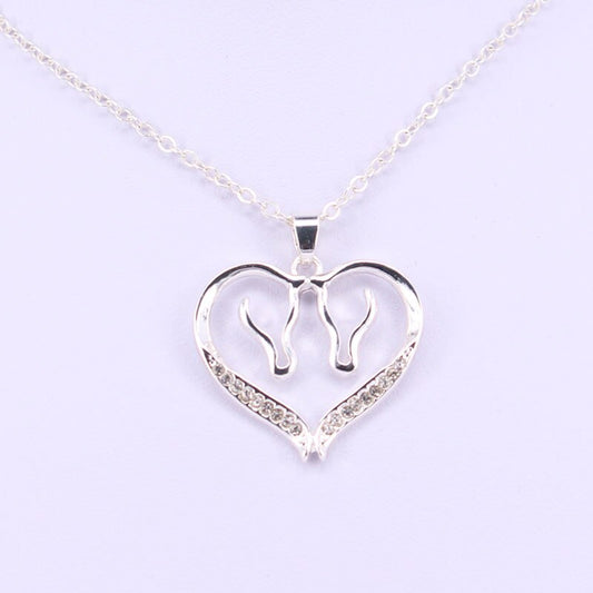 Collier Cheval Cœur amour des chevaux