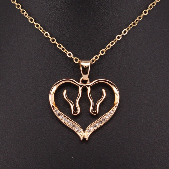 Collier Cheval Cœur amour des chevaux