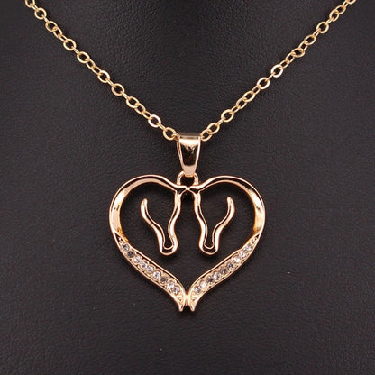 Collier Cheval Cœur amour des chevaux