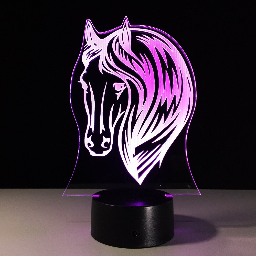 Veilleuse tête de cheval 3d