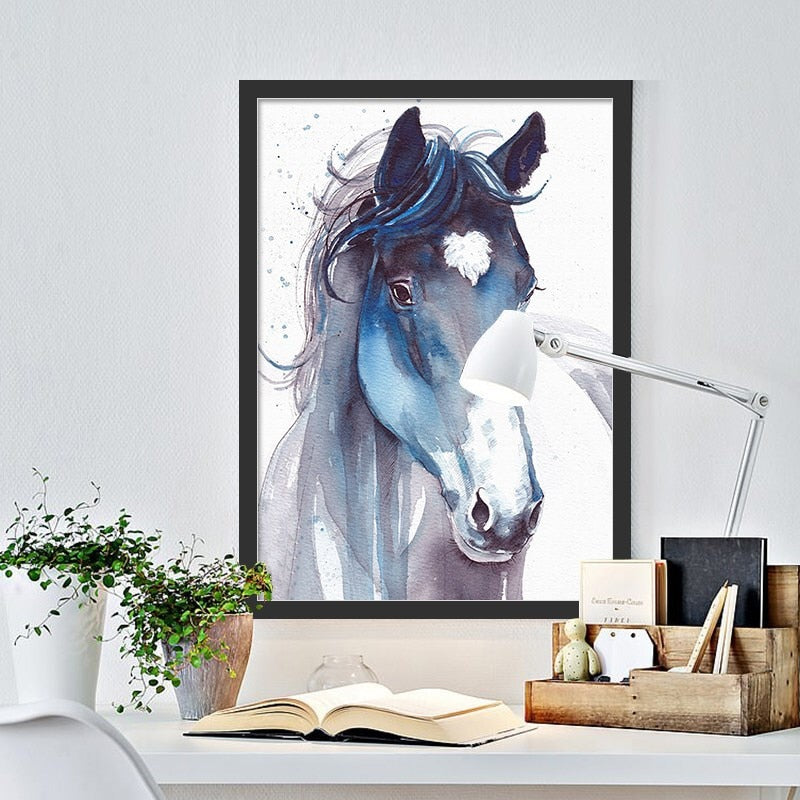 Tableau Cheval Bleu