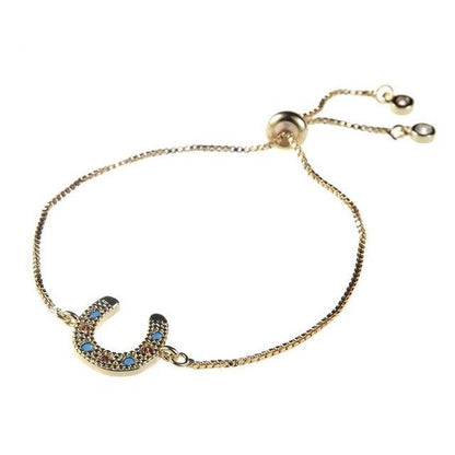 Bracelet Cheval Fer à Cheval Cristaux