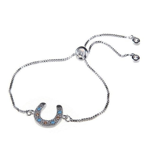 Bracelet Cheval Fer à Cheval Cristaux