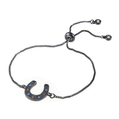 Bracelet Cheval Fer à Cheval Cristaux