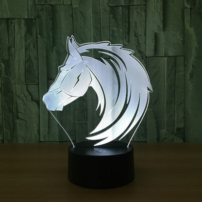 Lampe Cheval <br> LED 3D crinière sauvage