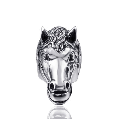 Bague Tête de Cheval en Acier