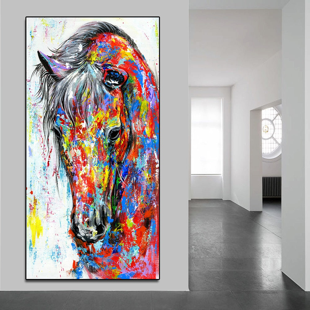 Tableau Cheval Tête de Cheval Multicolore