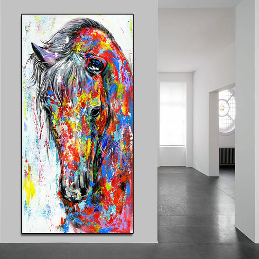 Tableau Cheval Tête de Cheval Multicolore