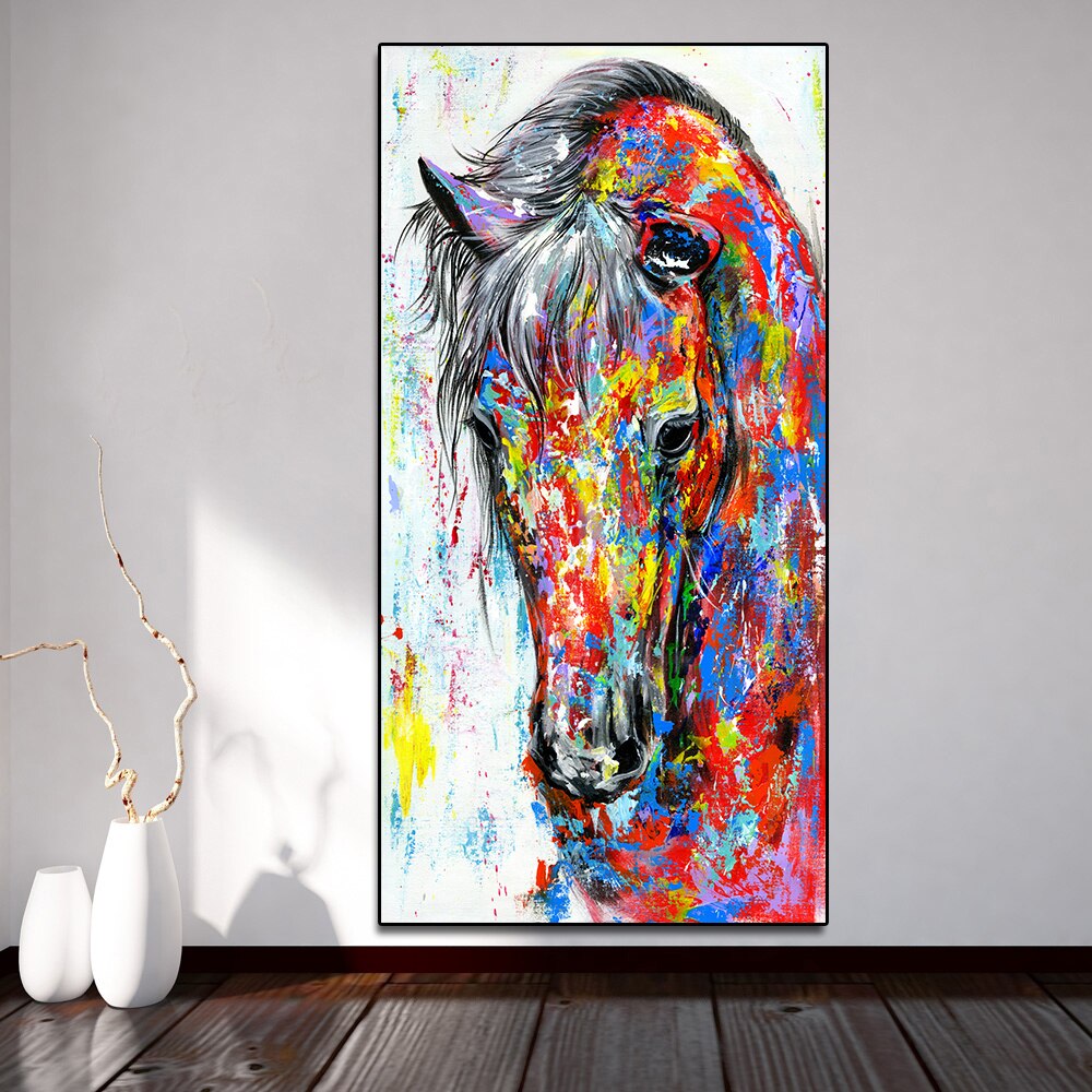 Tableau Cheval Tête de Cheval Multicolore