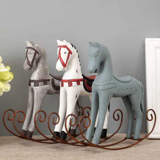 Statue Cheval Bois