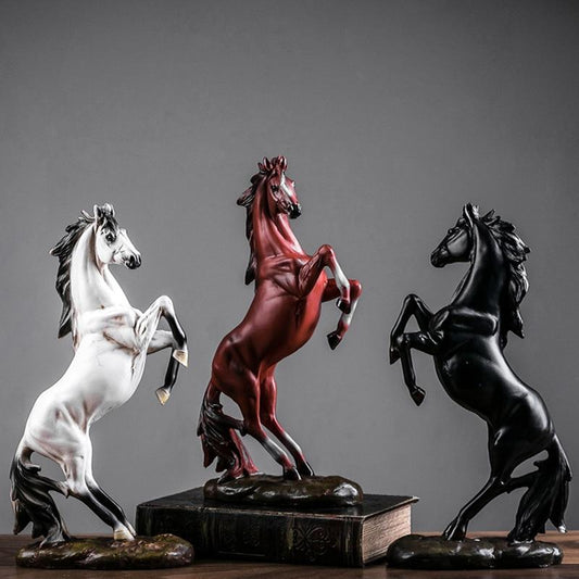 statue cheval cabré