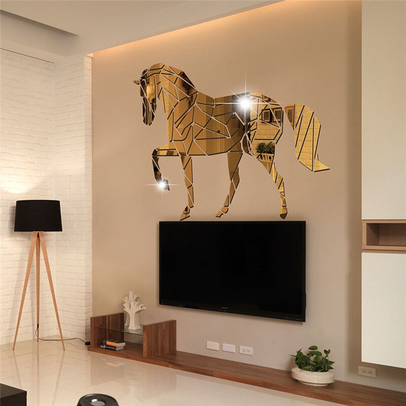 stickers cheval miroir salon