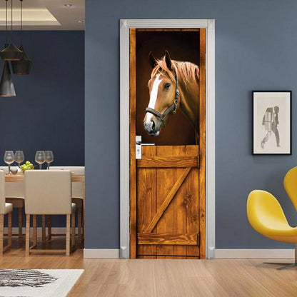 stickers cheval porte