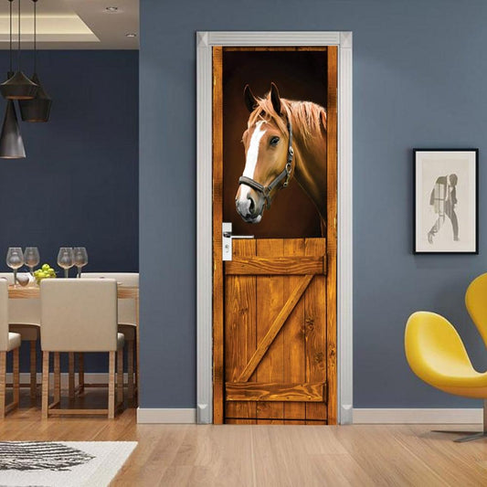 stickers cheval porte