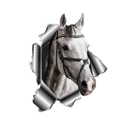 Stickers trompe l'œil Cheval