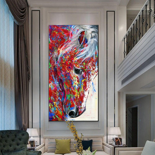 Tableau Cheval <br> Coloré Triste