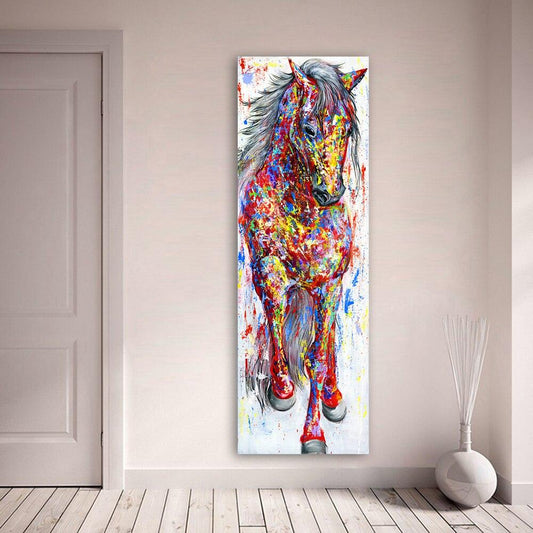 tableau cheval multicolore