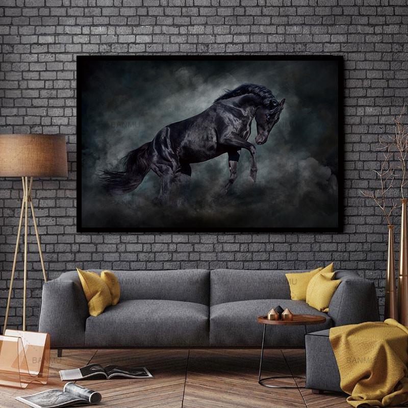 Tableau Cheval Noir