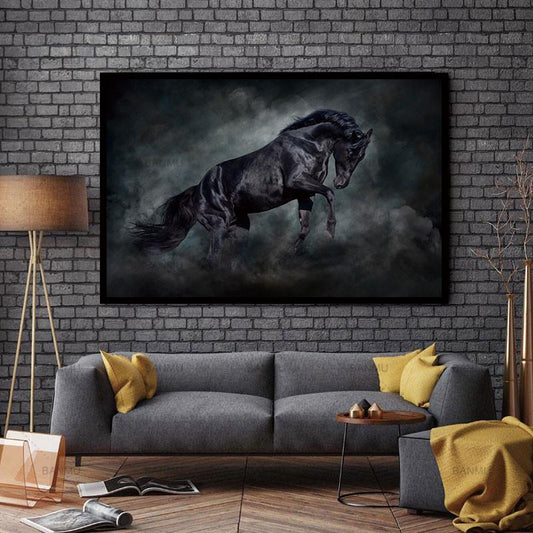 Tableau Cheval Noir
