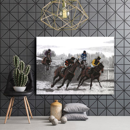 tableau chevaux de course