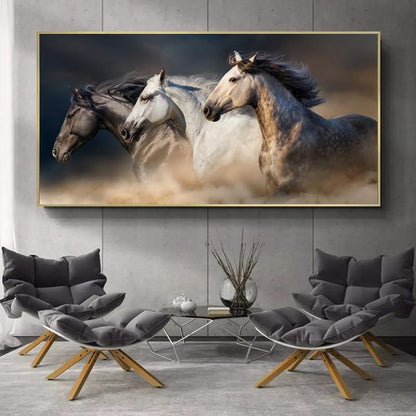 Tableau Trio de Chevaux au Galop
