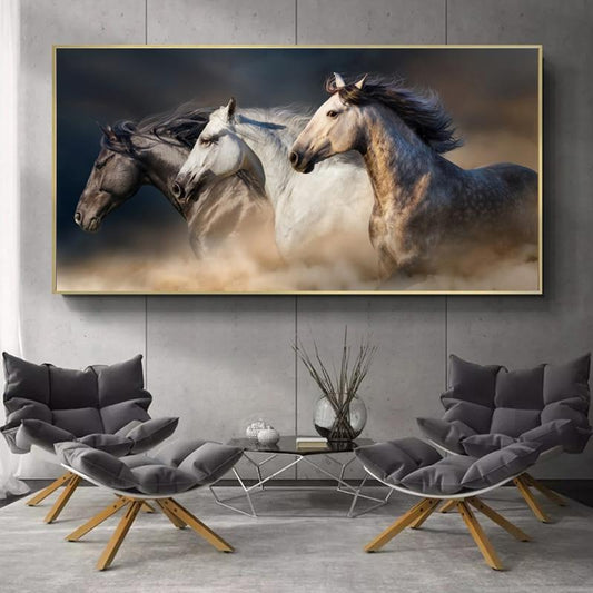 Tableau Trio de Chevaux au Galop