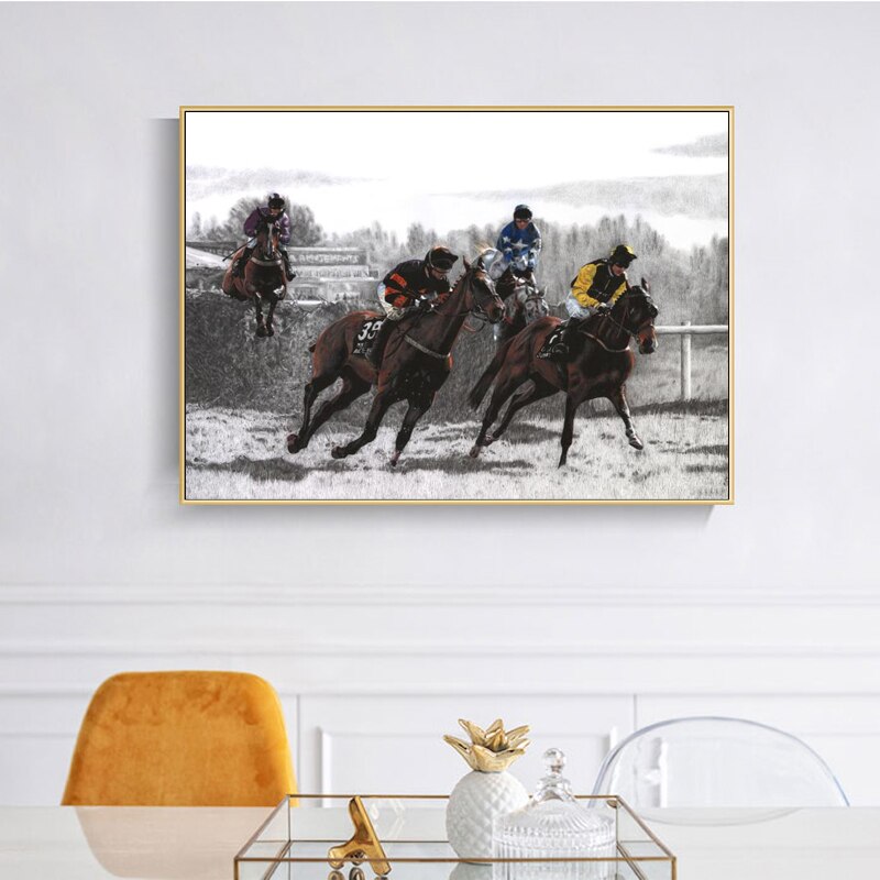 tableau course de cheval