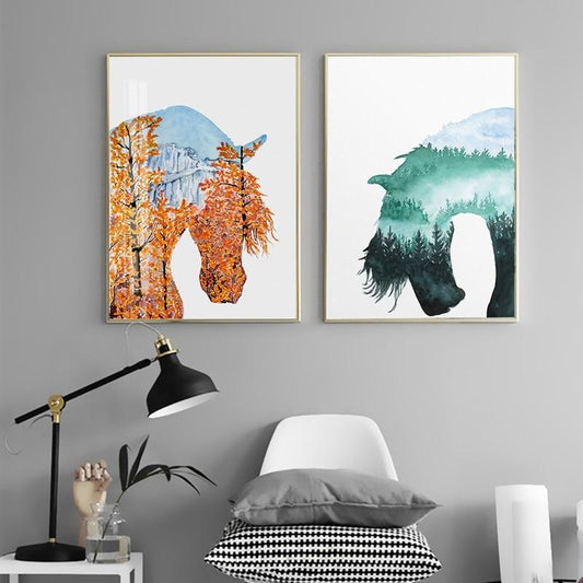 Tableau Silhouette Cheval